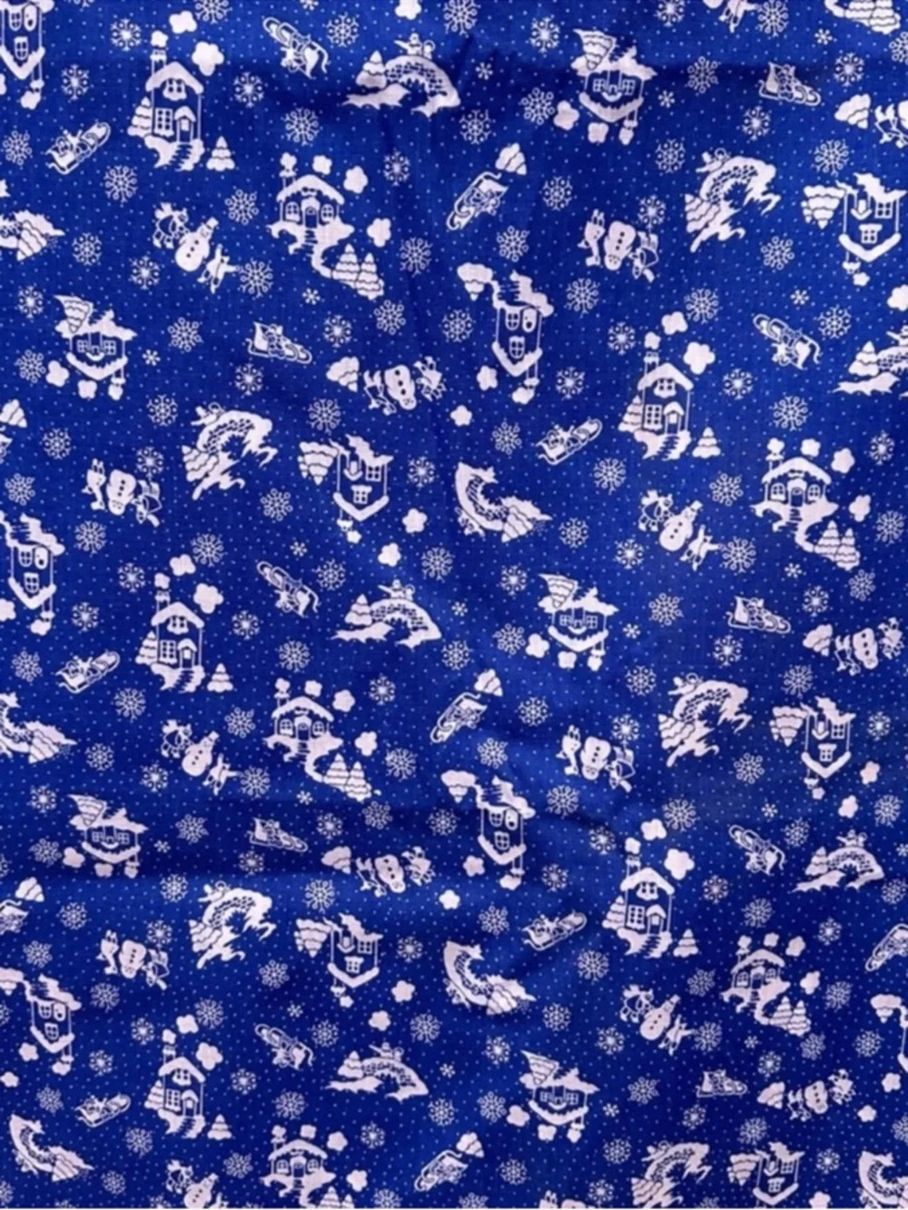 Vintage Wamsutta Christmas fabric blue 6 yards